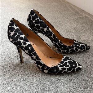 J. Crew Leopard Print Heels in Black and White